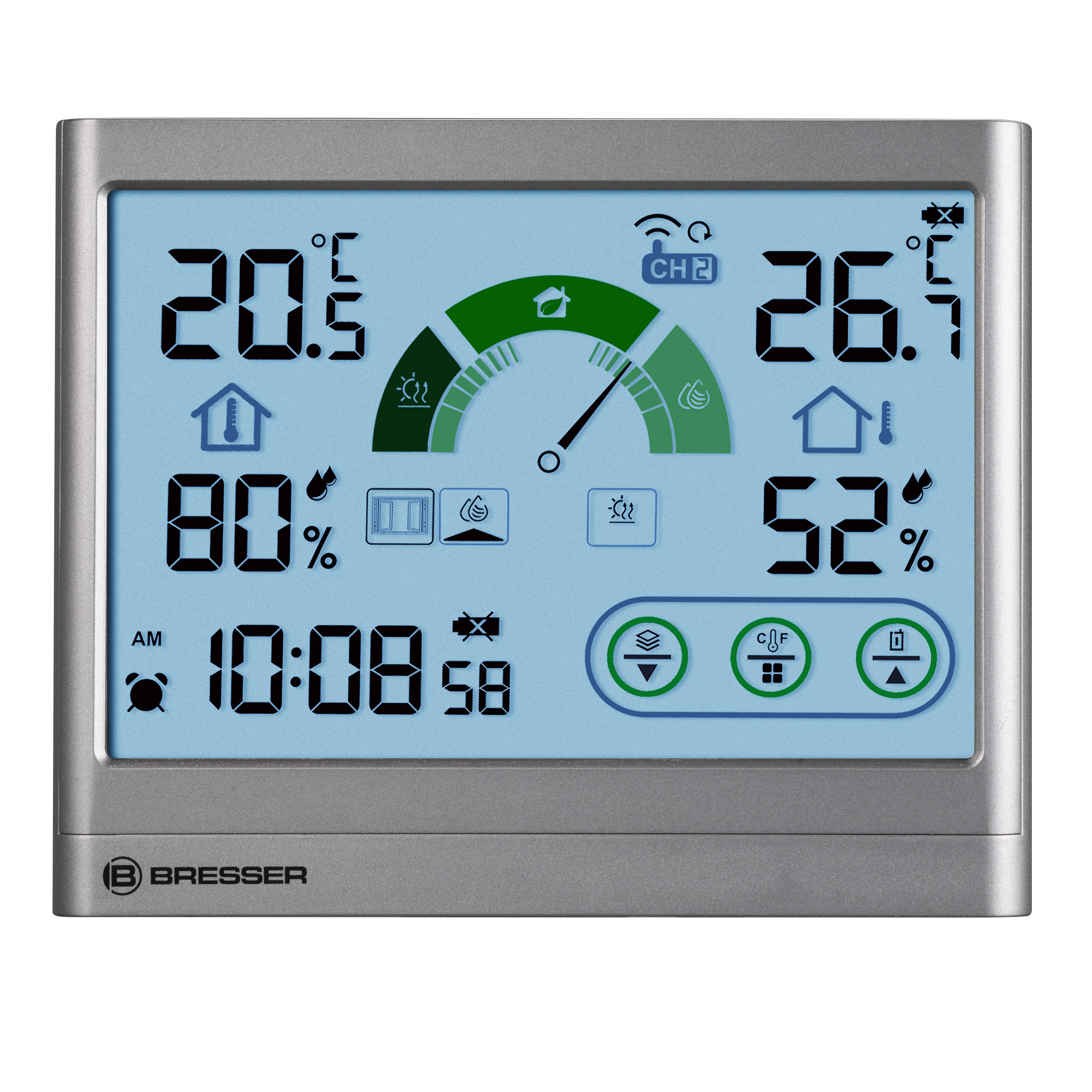 BRESSER Termo-Igrometro con Raccomandazione di Ventilazione VentAir H