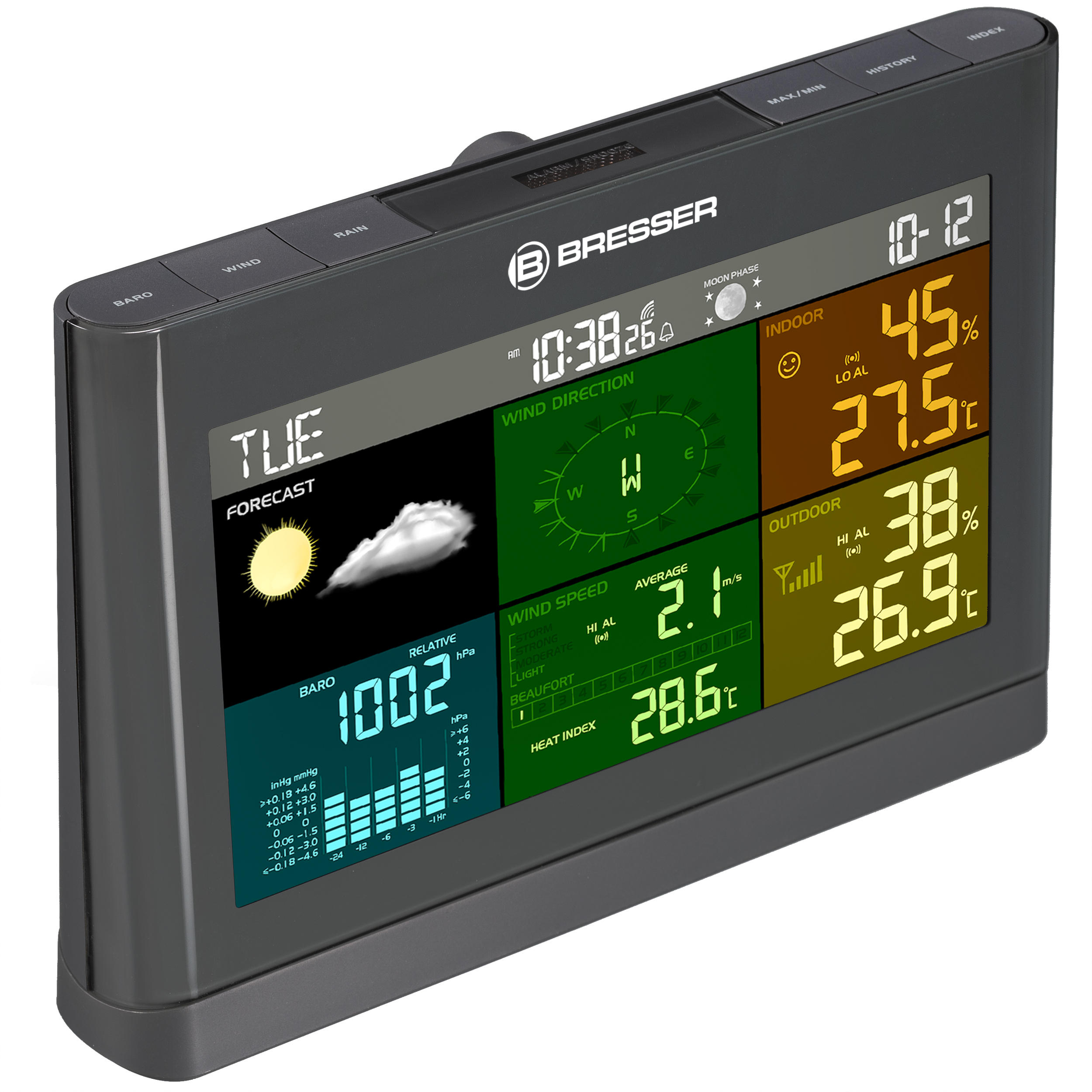 Stazione meteo professionale Comfort 5 in 1 BRESSER con display a 256 colori