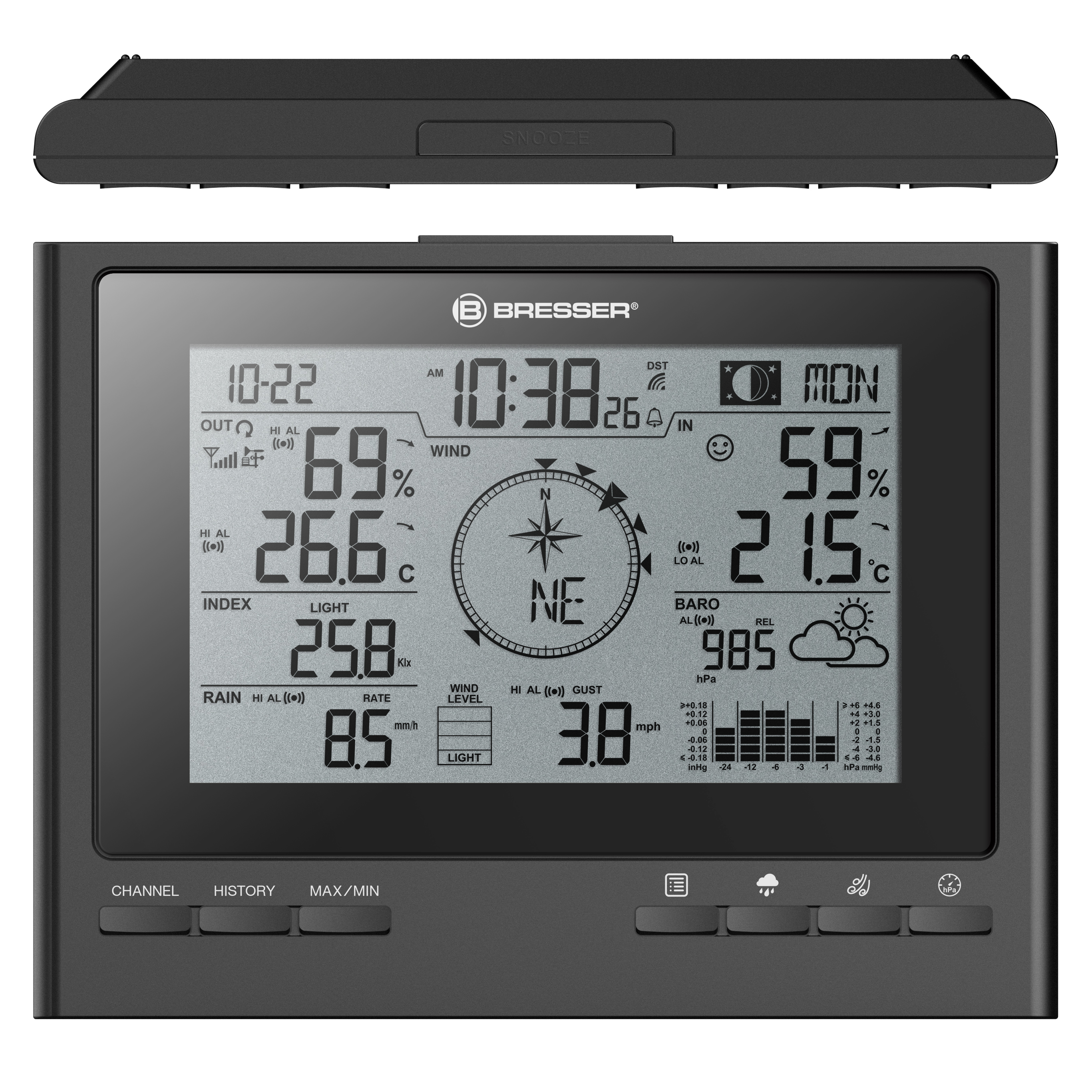 Esclusiva stazione meteorologica wireless ClimateScout BRESSER 7-in-1