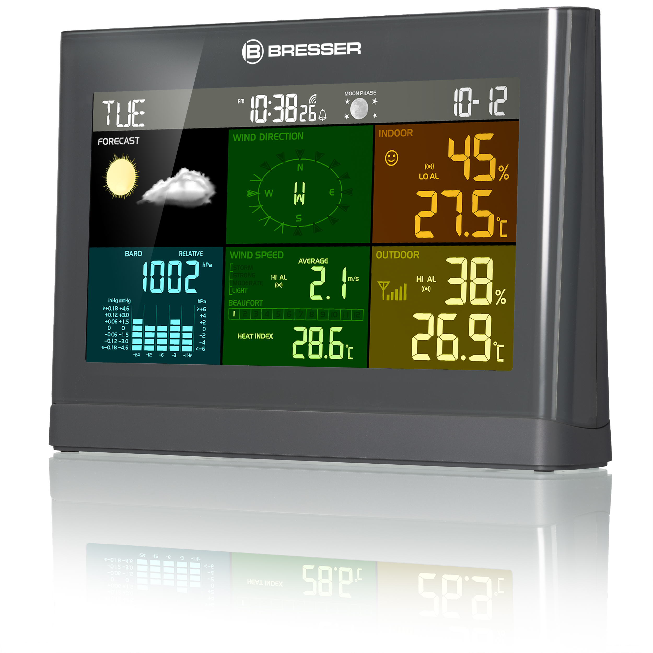 Stazione meteo professionale Comfort 5 in 1 BRESSER con display a 256 colori