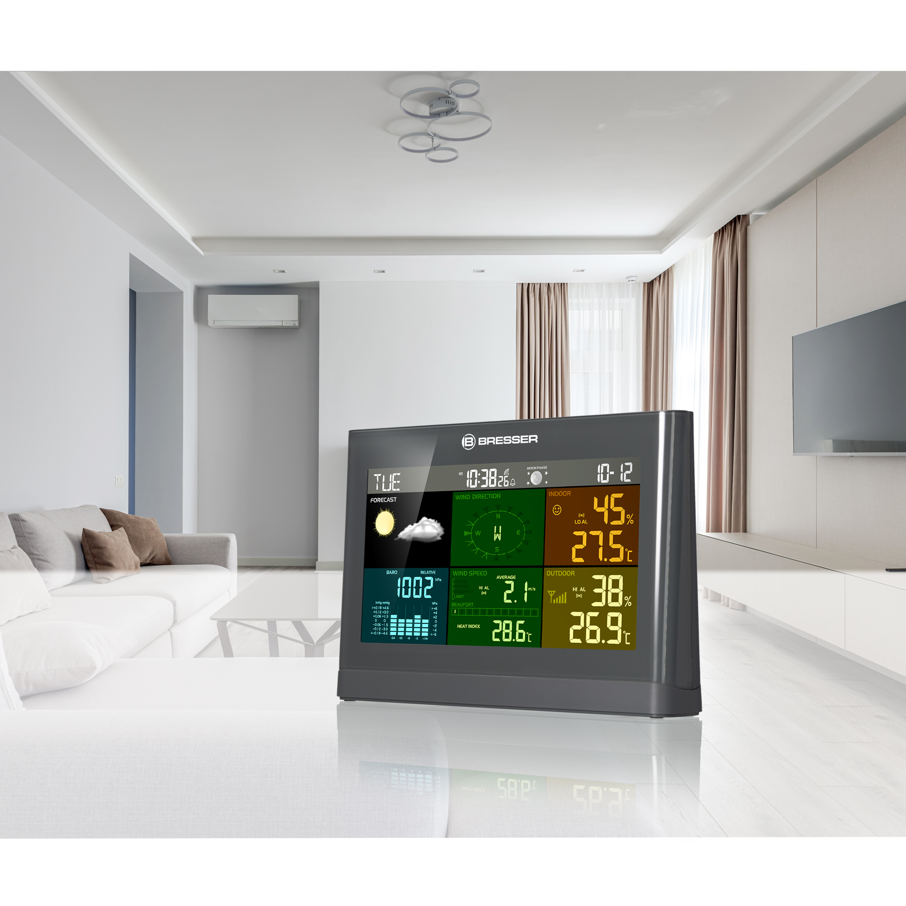 Stazione meteo professionale Comfort 5 in 1 BRESSER con display a 256 colori