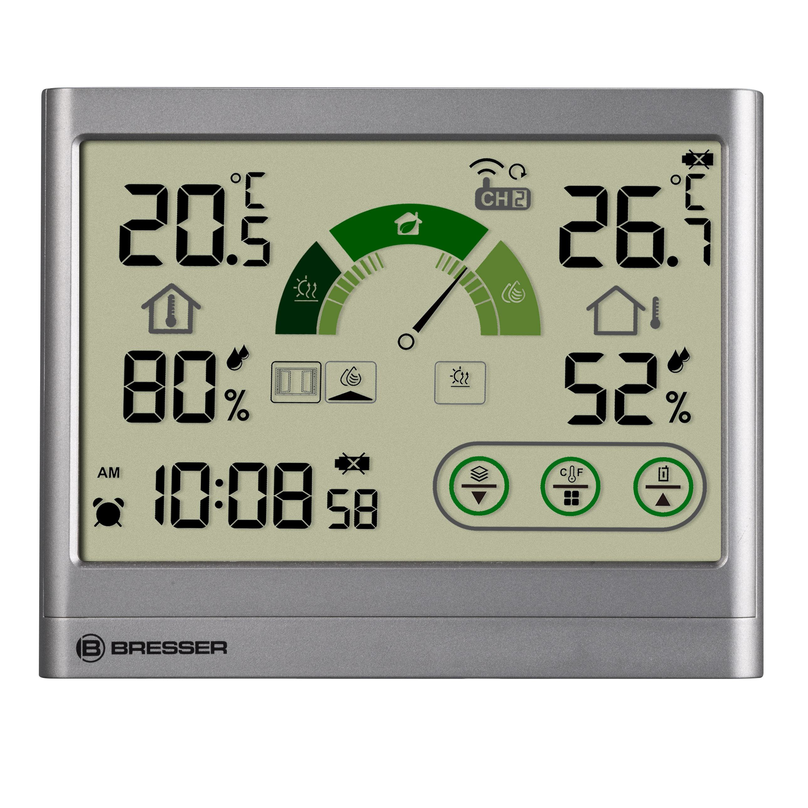 BRESSER Termo-Igrometro con Raccomandazione di Ventilazione VentAir H